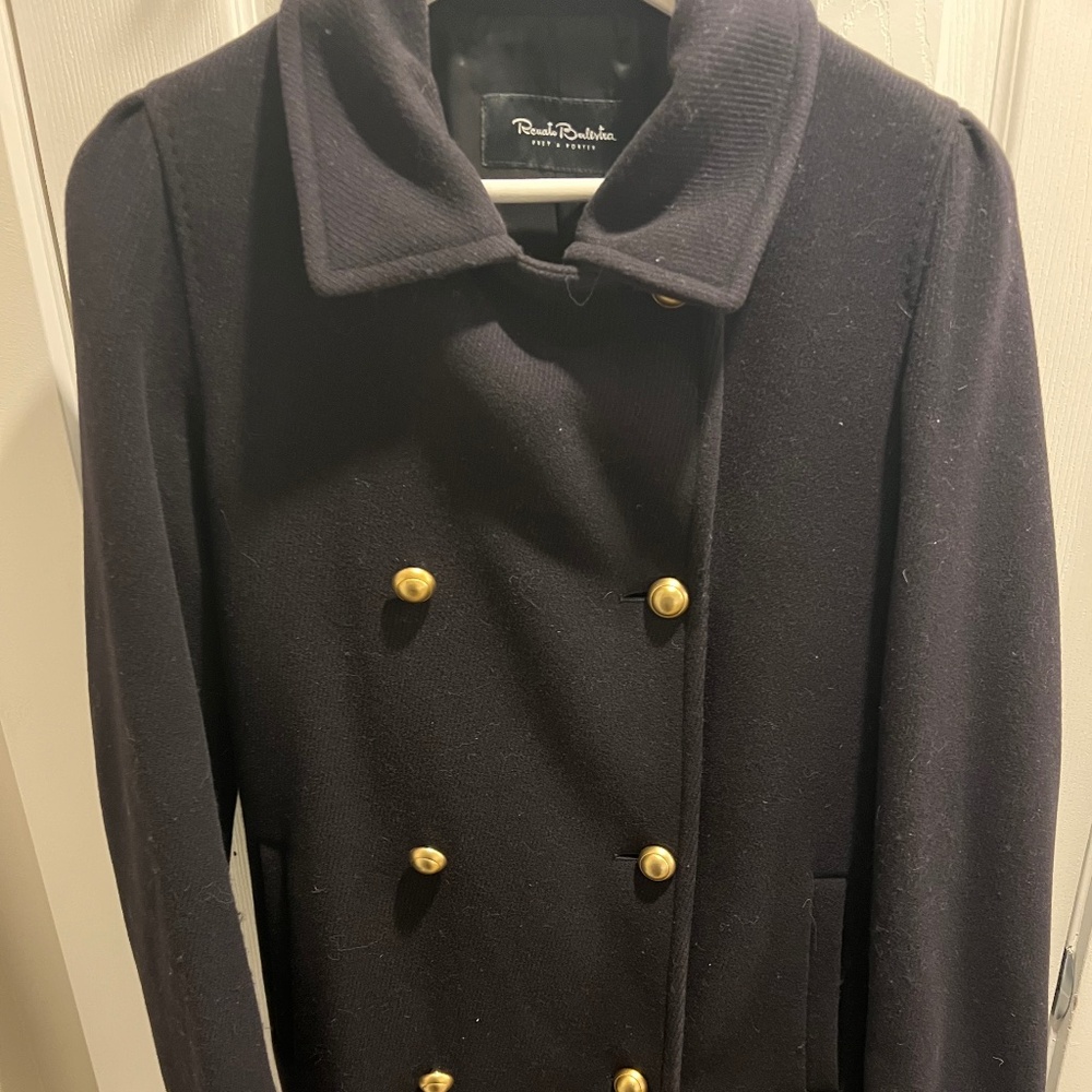 Navy cashmere pea coat